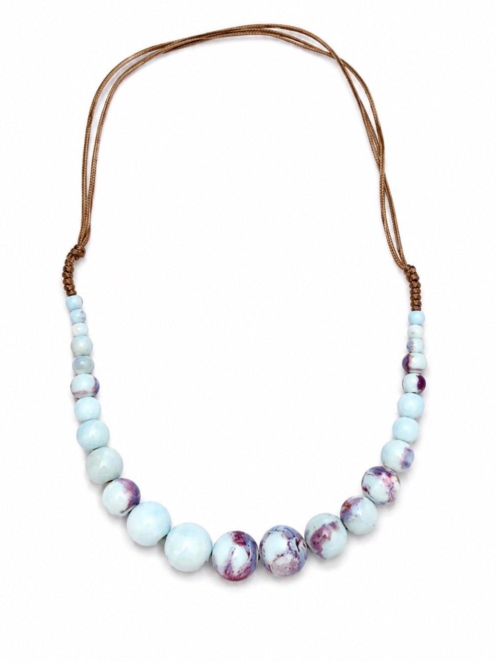 White and Lavender Beaded Necklace - Picture 2 of 4